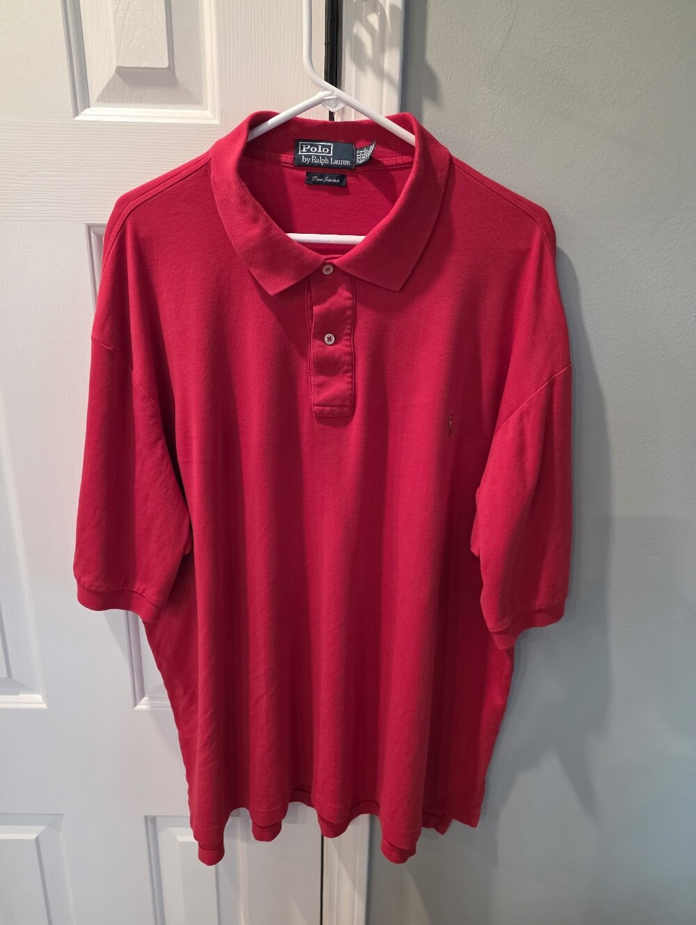 Polo Ralph Lauren Mens Red Pima Interlock Short Sleeve Polo Shirt Size 2XLT Tall